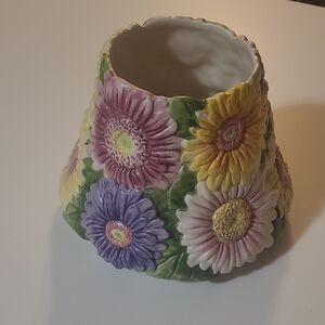 Yankee Candle Ceramic Vase with Purple and Yellow Flowers